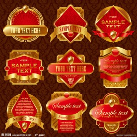 华丽欧式花纹 底纹 古典花纹 花边 边框 丝带 标签