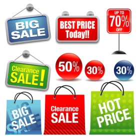 降价促销矢量素材