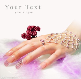 婚纱婚礼指甲项链设计