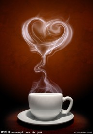 爱心咖啡热气