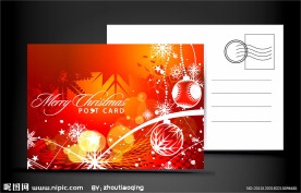 圣诞明信片矢量素材