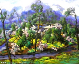 抽象 油画 风景 山水画