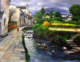 抽象 油画 风景 山水画