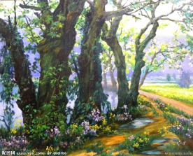 抽象 油画 风景 山水画