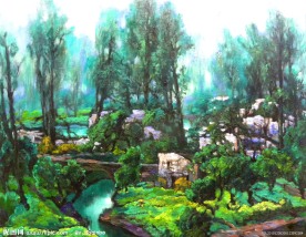 抽象 油画 风景 山水画