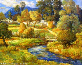 抽象 油画 风景 山水画