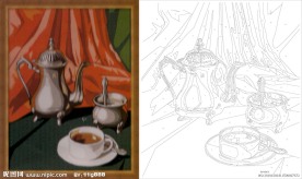 数字油画 咖啡物语 18色 规格 36X46CM