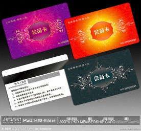 高贵花边花纹VIP会员卡设计模版下载