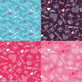 手绘手写情人节爱心矢量素材