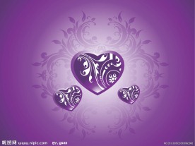 紫色时尚情人节爱心花纹