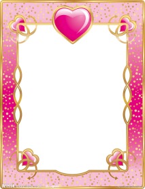 金色边框情人节爱心背景