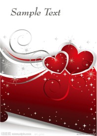 动感线条情人节爱心背景