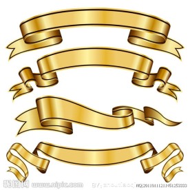 金色丝带矢量素材