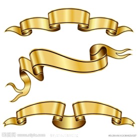 金色丝带矢量素材