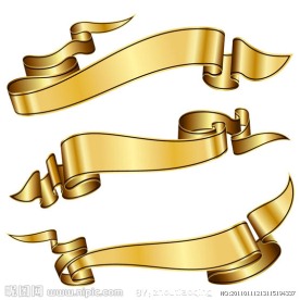 金色丝带矢量素材