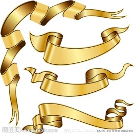 金色丝带矢量素材