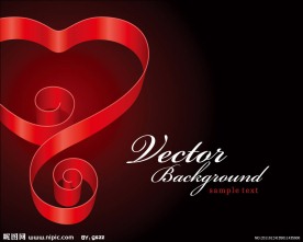 情人节动感丝带爱心