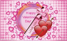 粉色情人节爱心贺卡