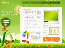 韩国儿童网站模板