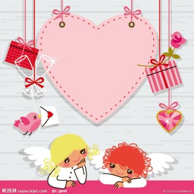 手绘卡通情人节素材贺卡
