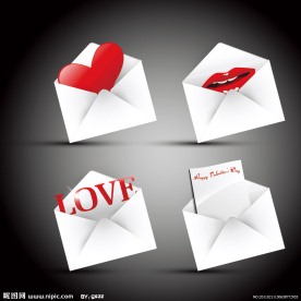 情人节信封爱心嘴唇