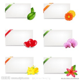 花朵丝带卡片矢量素材