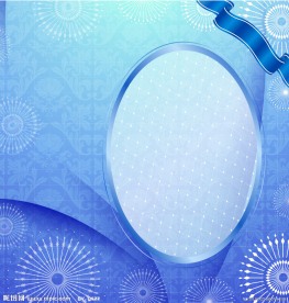 咖啡色古典花纹动感星光边框丝带