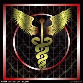 金色动感线条医疗标志背景