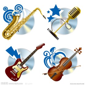 3d音乐图标矢量