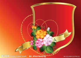 节日花朵丝带边框