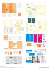 化妆品模型与包装矢量图