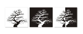 装饰画 无框画 树 黑白