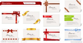 时尚花纹蝴蝶结丝带卡片