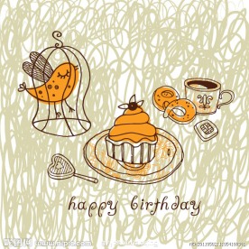 可爱生日背景矢量素材