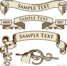 手绘古典丝带横幅