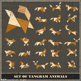 折纸动物图标矢量