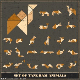 折纸动物图标矢量