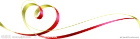 矢量彩色心形丝带