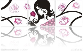 无框画 玫瑰女人