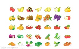 蔬菜水果图标矢量