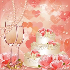 浪漫婚礼蛋糕背景