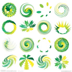 绿色3d标志logo设计元素