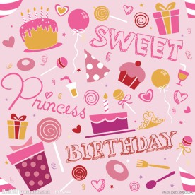 粉色生日背景矢量