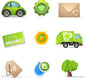 绿色环保图标矢量