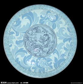 精美青花纹样 龙纹图