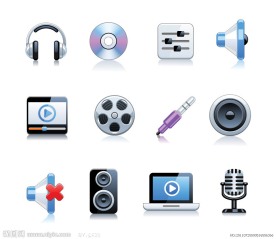 影视娱乐音乐图标矢量