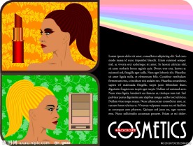 时尚女孩化妆品背景