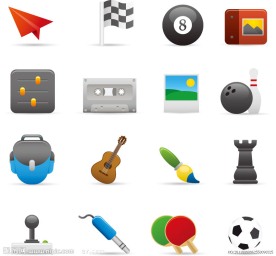 休闲娱乐音乐图标矢量