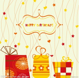 动感线条星星爱心生日背景