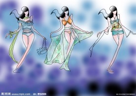 服装设计手绘效果图 泳装